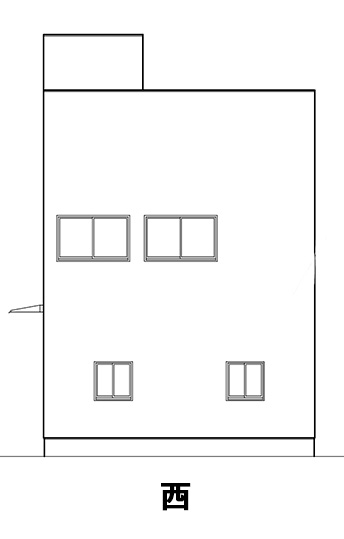 大阪市生野区TATSUMIKITA MODEL HOUSE 立面図 西