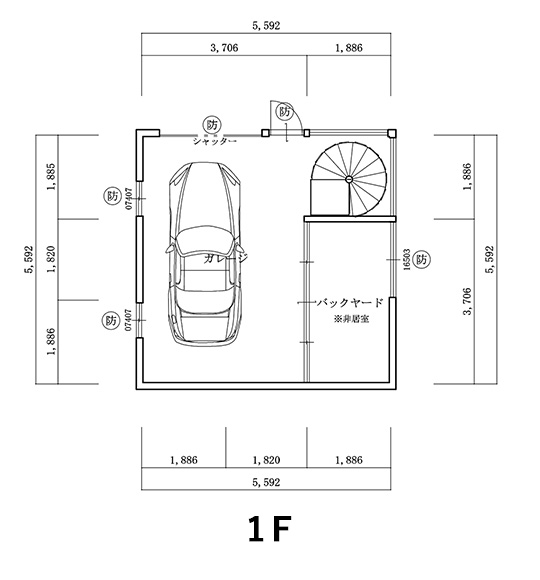 大阪市生野区TATSUMIKITA MODEL HOUSE 平面図1F