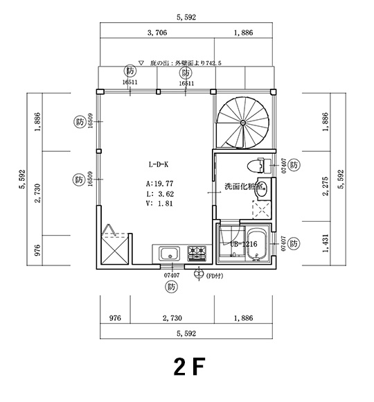 大阪市生野区TATSUMIKITA MODEL HOUSE 平面図2F