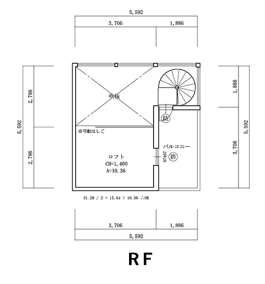 大阪市生野区TATSUMIKITA MODEL HOUSE 平面図RF